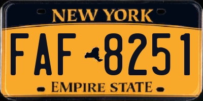 NY license plate FAF8251