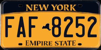 NY license plate FAF8252