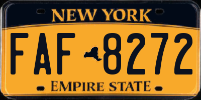 NY license plate FAF8272