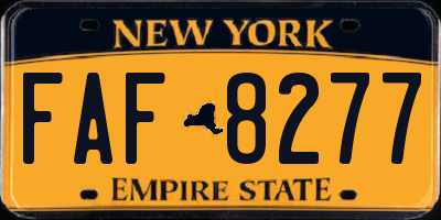NY license plate FAF8277