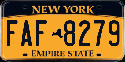 NY license plate FAF8279
