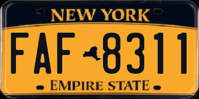 NY license plate FAF8311