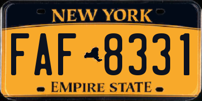 NY license plate FAF8331