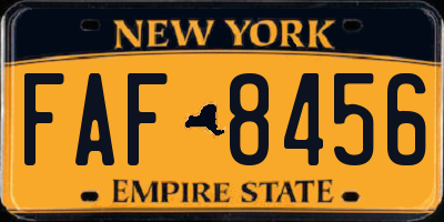 NY license plate FAF8456
