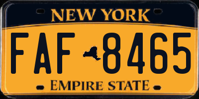 NY license plate FAF8465