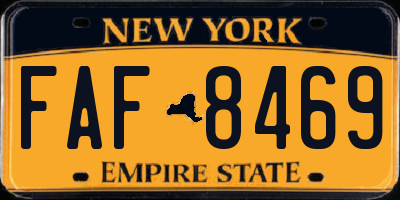 NY license plate FAF8469
