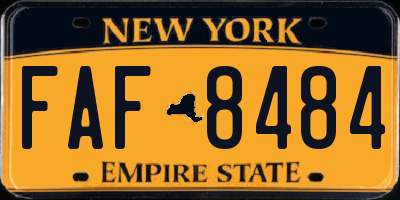 NY license plate FAF8484