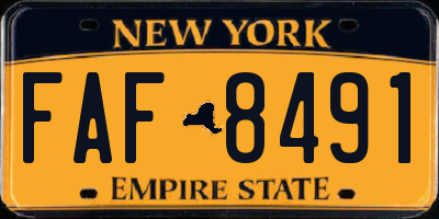 NY license plate FAF8491