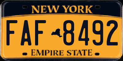 NY license plate FAF8492
