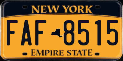 NY license plate FAF8515