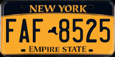 NY license plate FAF8525