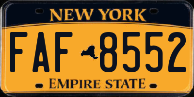 NY license plate FAF8552