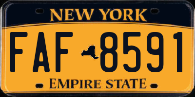 NY license plate FAF8591