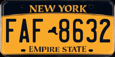 NY license plate FAF8632
