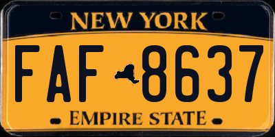 NY license plate FAF8637