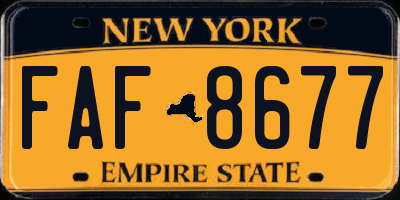 NY license plate FAF8677