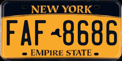 NY license plate FAF8686