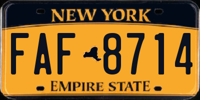 NY license plate FAF8714