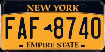 NY license plate FAF8740