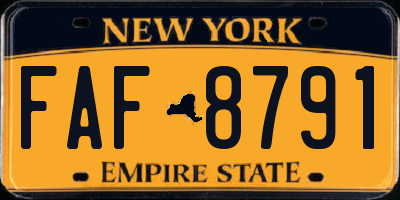 NY license plate FAF8791