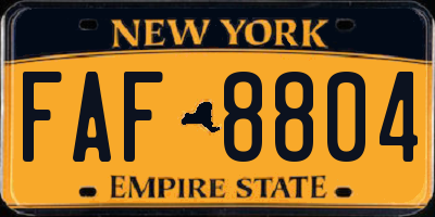 NY license plate FAF8804
