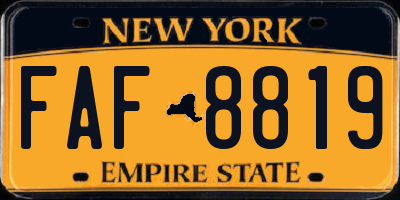 NY license plate FAF8819