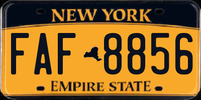 NY license plate FAF8856