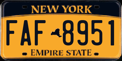 NY license plate FAF8951