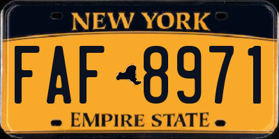NY license plate FAF8971