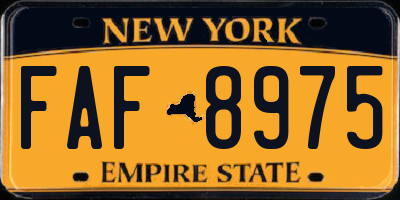 NY license plate FAF8975