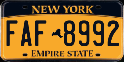 NY license plate FAF8992