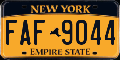 NY license plate FAF9044
