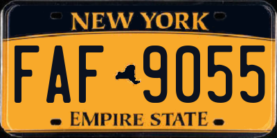 NY license plate FAF9055