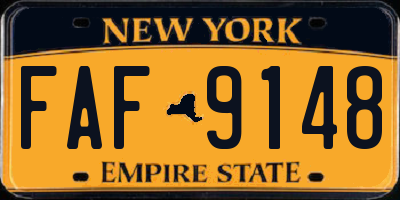 NY license plate FAF9148