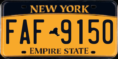 NY license plate FAF9150
