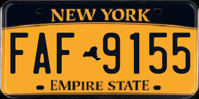 NY license plate FAF9155