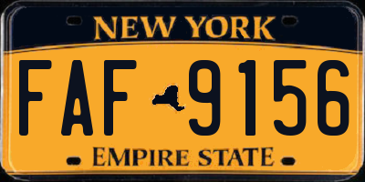NY license plate FAF9156