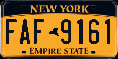 NY license plate FAF9161