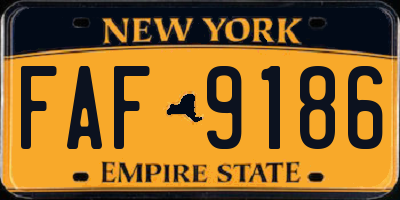 NY license plate FAF9186