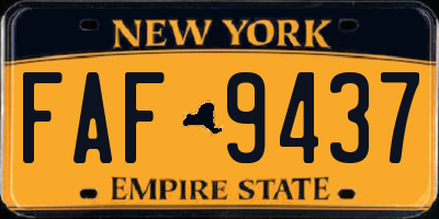 NY license plate FAF9437