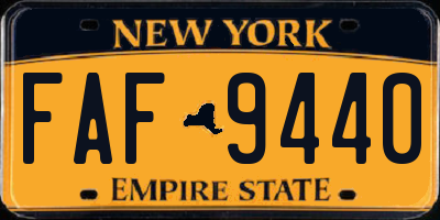 NY license plate FAF9440