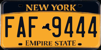 NY license plate FAF9444