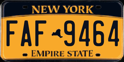 NY license plate FAF9464