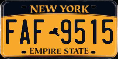 NY license plate FAF9515