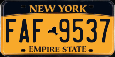 NY license plate FAF9537