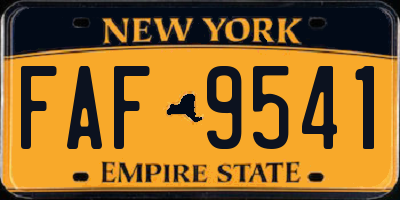 NY license plate FAF9541