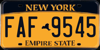 NY license plate FAF9545