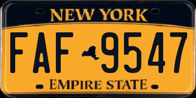 NY license plate FAF9547