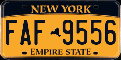 NY license plate FAF9556