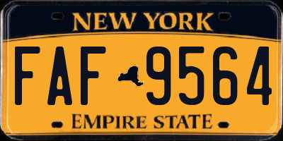 NY license plate FAF9564